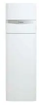 Vaillant Heizgerät in weißer, vertikaler Bauform mit schlichtem Design und graziler Front. Geeignet für die Nutzung in modernen Heizsystemen.